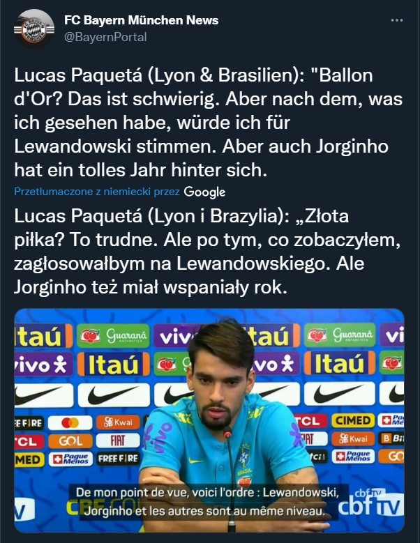 Lucas Paquetá WSKAZAŁ, na kogo zagłosowałby w plebiscycie Złotej Piłki!